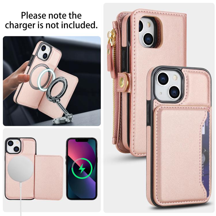 For iPhone 13 mini Multifunctional Wallet Detachable Leather Phone Case with Lanyard