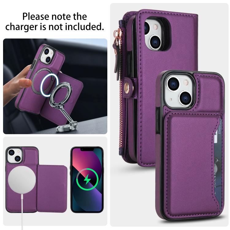 For iPhone 13 mini Multifunctional Wallet Detachable Leather Phone Case with Lanyard