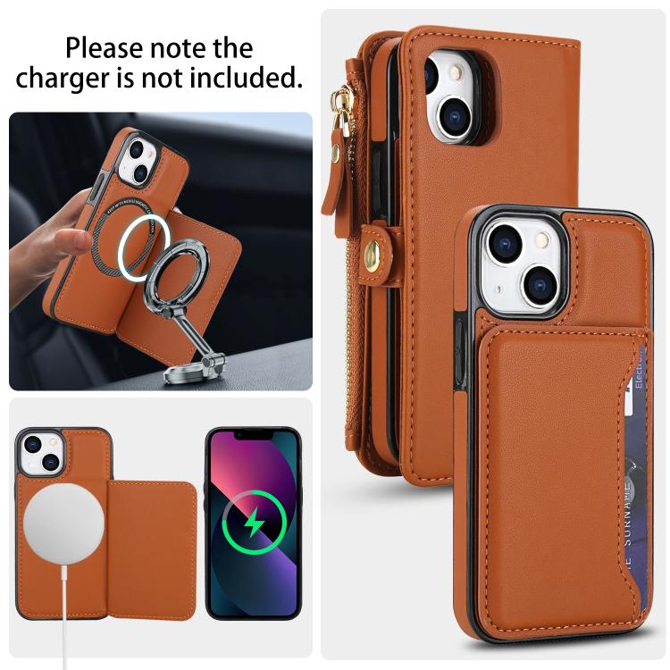 For iPhone 13 mini Multifunctional Wallet Detachable Leather Phone Case with Lanyard