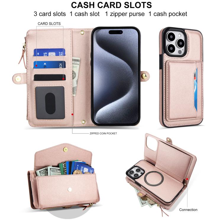 For iPhone 12 Pro Multifunctional Wallet Detachable Leather Phone Case with Lanyard