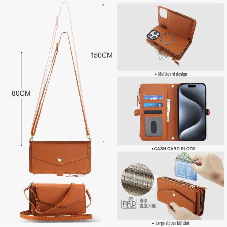 For iPhone 12 Pro Multifunctional Wallet Detachable Leather Phone Case with Lanyard
