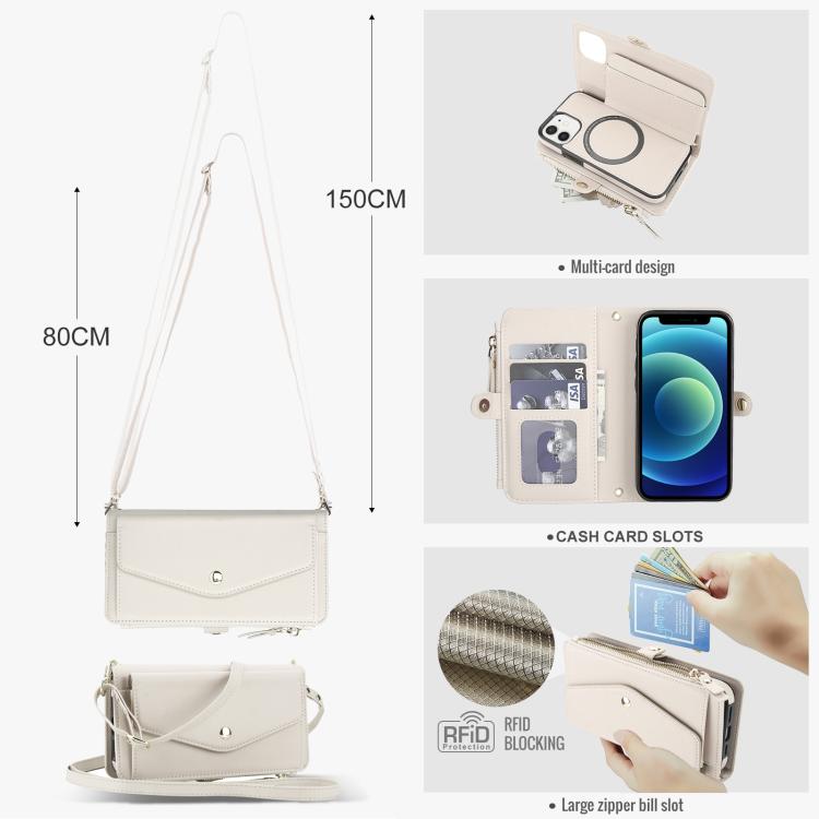 For iPhone 12 mini Multifunctional Wallet Detachable Leather Phone Case with Lanyard