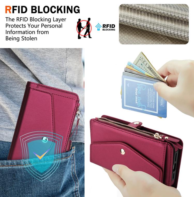 For iPhone 12 mini Multifunctional Wallet Detachable Leather Phone Case with Lanyard