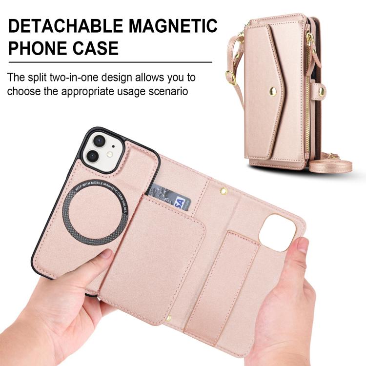 For iPhone 12 mini Multifunctional Wallet Detachable Leather Phone Case with Lanyard