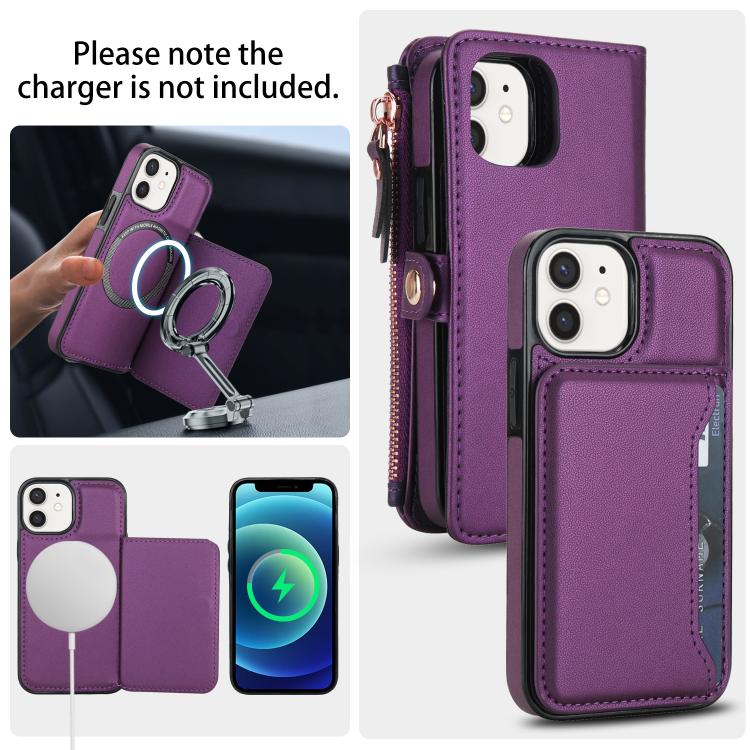 For iPhone 12 mini Multifunctional Wallet Detachable Leather Phone Case with Lanyard