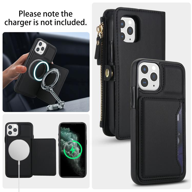 For iPhone 11 Pro Max Multifunctional Wallet Detachable Leather Phone Case with Lanyard