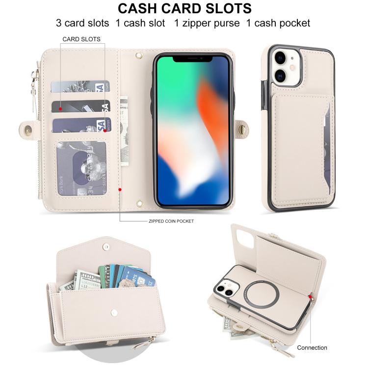 For iPhone 11 Multifunctional Wallet Detachable Leather Phone Case with Lanyard