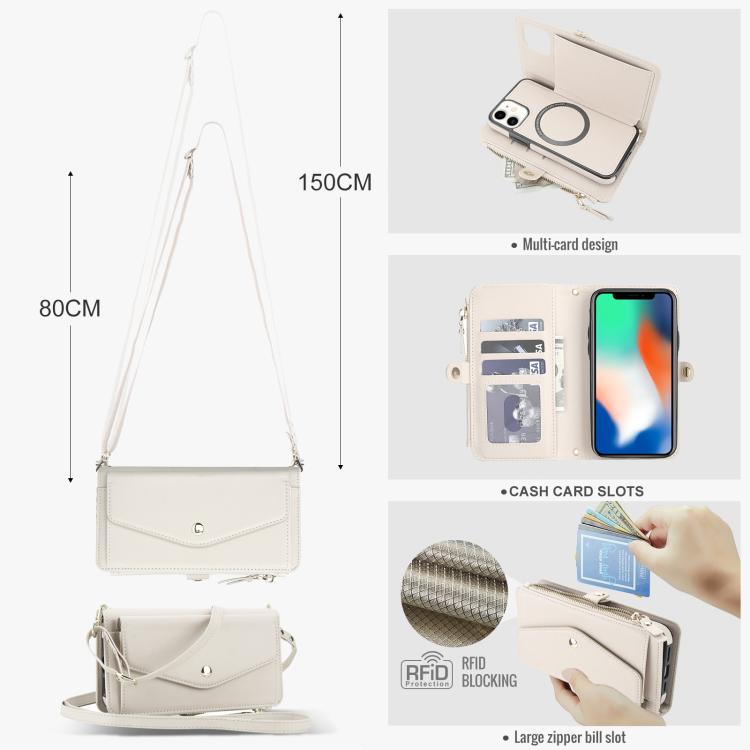 For iPhone 11 Multifunctional Wallet Detachable Leather Phone Case with Lanyard