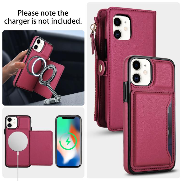For iPhone 11 Multifunctional Wallet Detachable Leather Phone Case with Lanyard