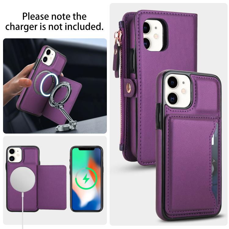 For iPhone 11 Multifunctional Wallet Detachable Leather Phone Case with Lanyard