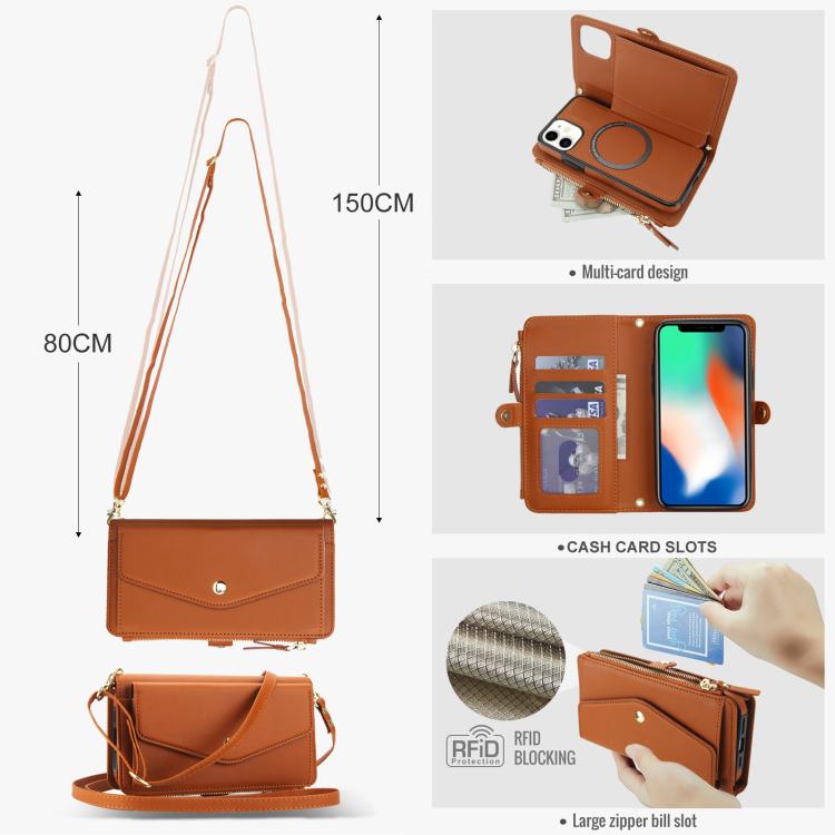 For iPhone 11 Multifunctional Wallet Detachable Leather Phone Case with Lanyard