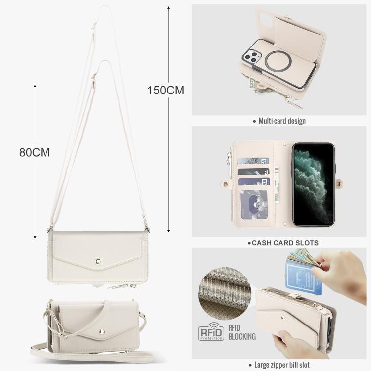 For iPhone 11 Pro Multifunctional Wallet Detachable Leather Phone Case with Lanyard