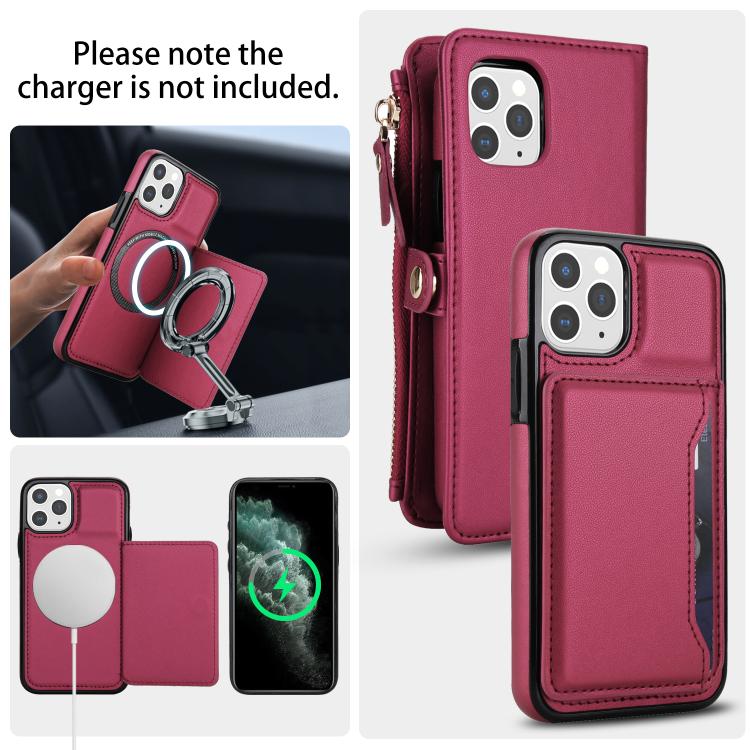 For iPhone 11 Pro Multifunctional Wallet Detachable Leather Phone Case with Lanyard