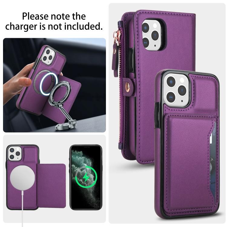 For iPhone 11 Pro Multifunctional Wallet Detachable Leather Phone Case with Lanyard
