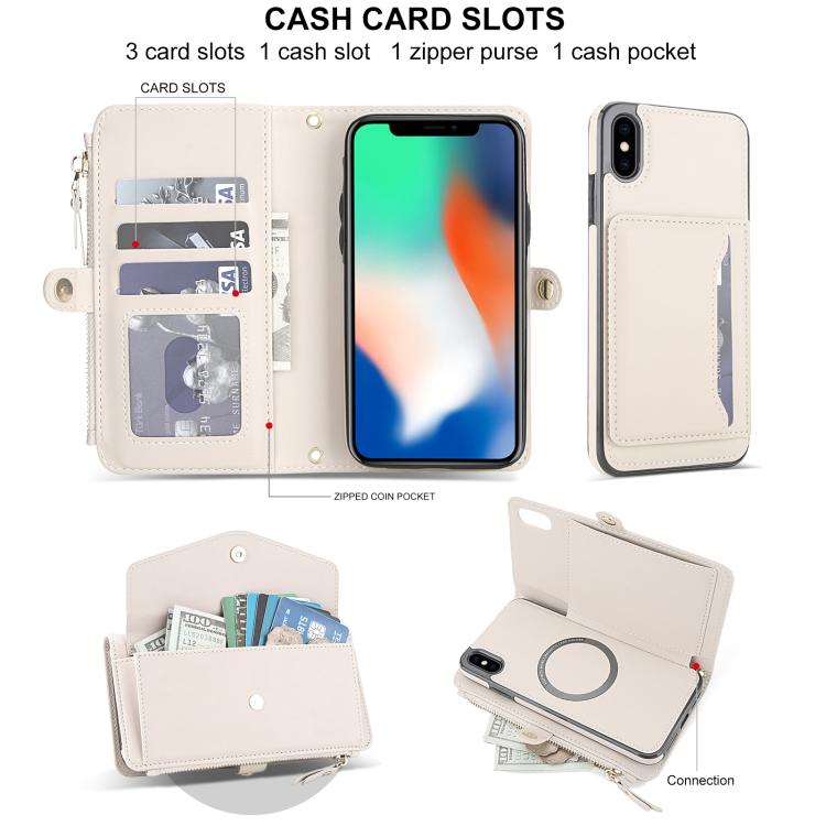 For iPhone XS / X Multifunctional Wallet Detachable Leather Phone Case with Lanyard