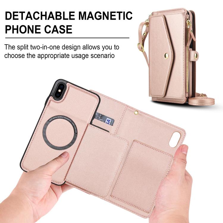 For iPhone XS / X Multifunctional Wallet Detachable Leather Phone Case with Lanyard