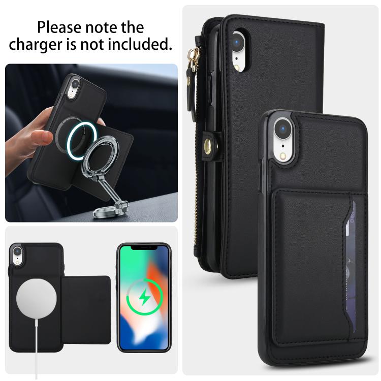 For iPhone XR Multifunctional Wallet Detachable Leather Phone Case with Lanyard