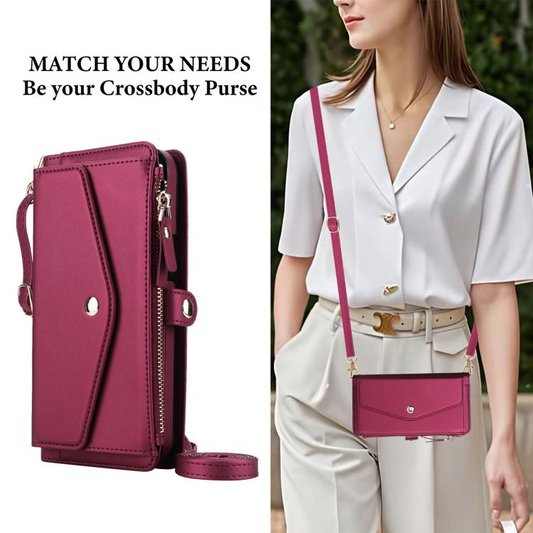 For iPhone XR Multifunctional Wallet Detachable Leather Phone Case with Lanyard