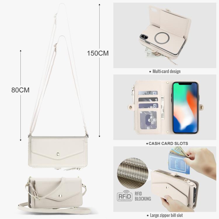 For iPhone XS Max Multifunctional Wallet Detachable Leather Phone Case with Lanyard