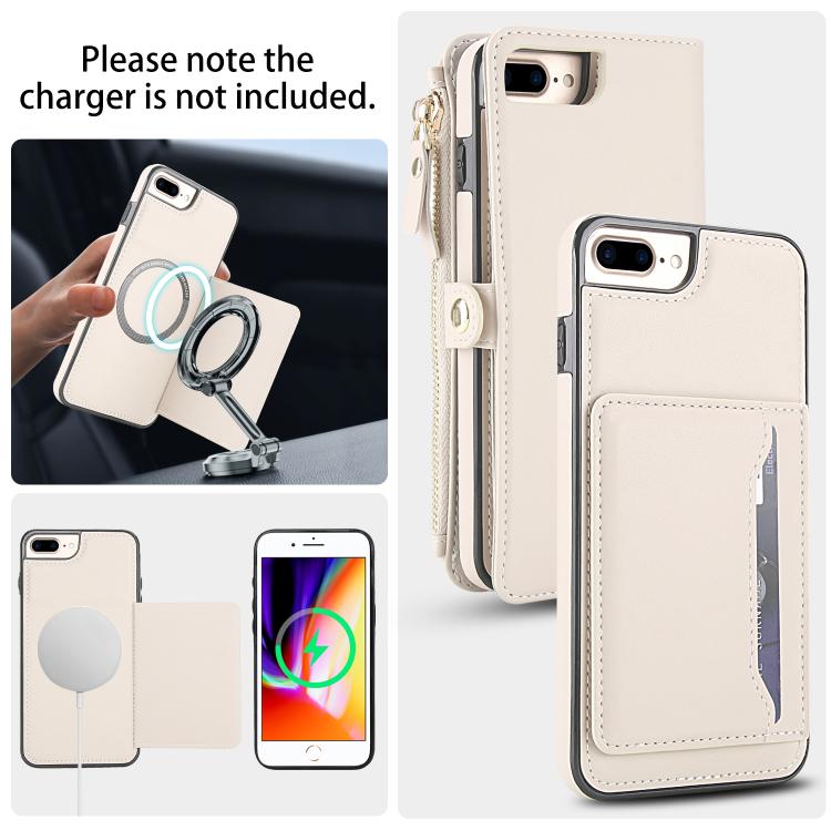 For iPhone 8 Plus Multifunctional Wallet Detachable Leather Phone Case with Lanyard