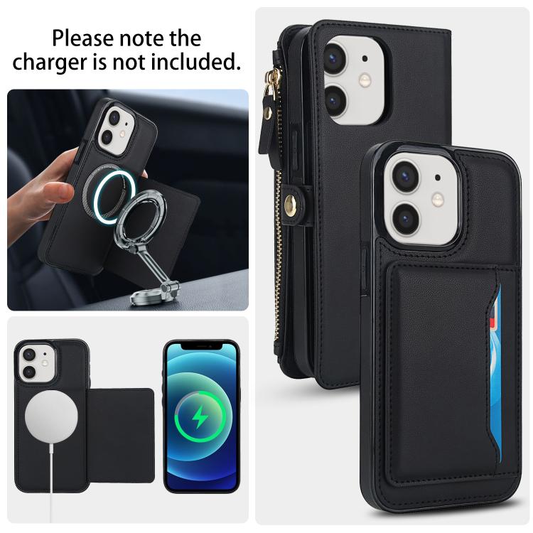For iPhone 12 Multifunctional Wallet Detachable Leather Phone Case with Lanyard