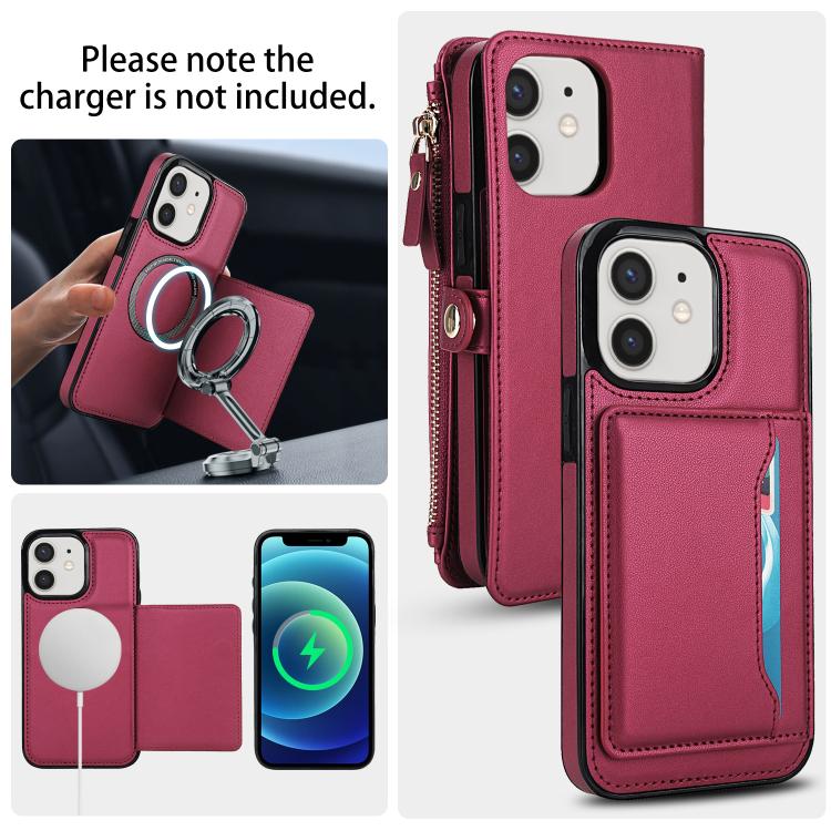 For iPhone 12 Multifunctional Wallet Detachable Leather Phone Case with Lanyard