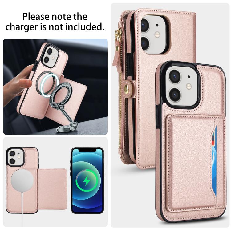 For iPhone 12 Multifunctional Wallet Detachable Leather Phone Case with Lanyard