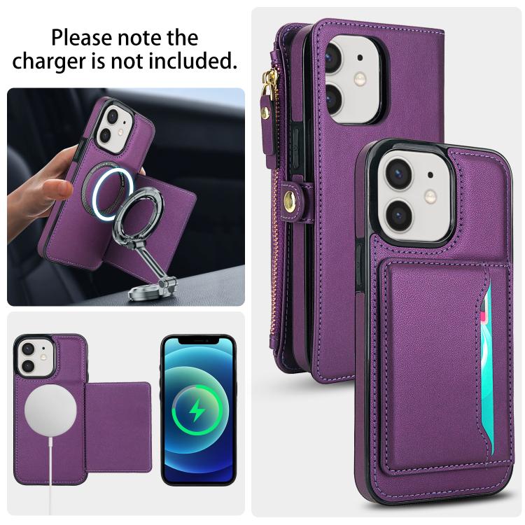 For iPhone 12 Multifunctional Wallet Detachable Leather Phone Case with Lanyard