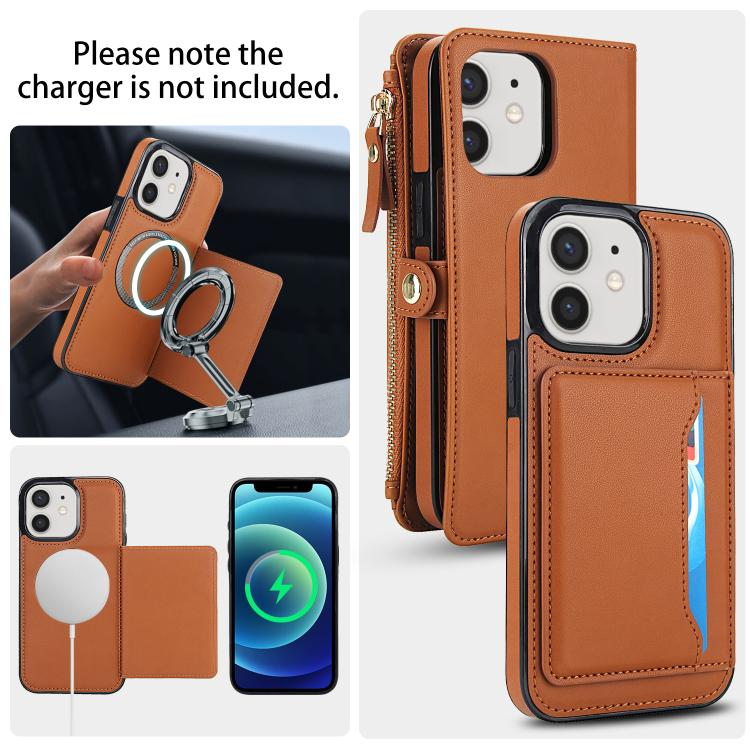 For iPhone 12 Multifunctional Wallet Detachable Leather Phone Case with Lanyard