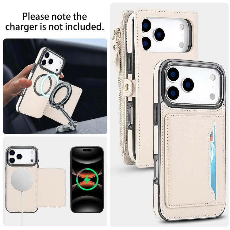 For iPhone 17 Pro Max Multifunctional Wallet Detachable Leather Phone Case with Lanyard