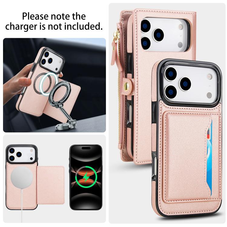 For iPhone 17 Pro Max Multifunctional Wallet Detachable Leather Phone Case with Lanyard