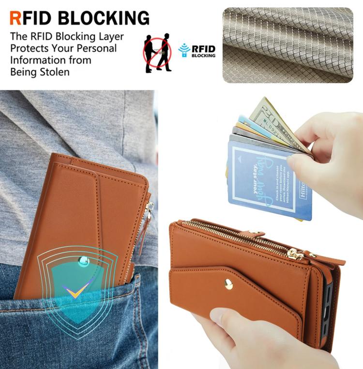 For iPhone 17 Pro Max Multifunctional Wallet Detachable Leather Phone Case with Lanyard