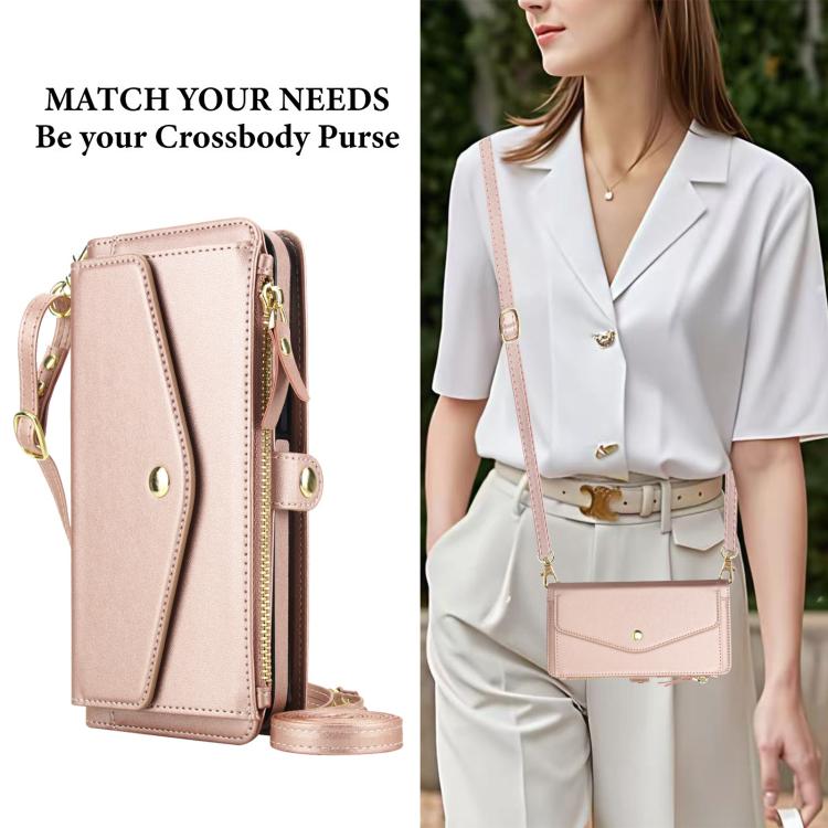For iPhone 17 Pro Multifunctional Wallet Detachable Leather Phone Case with Lanyard