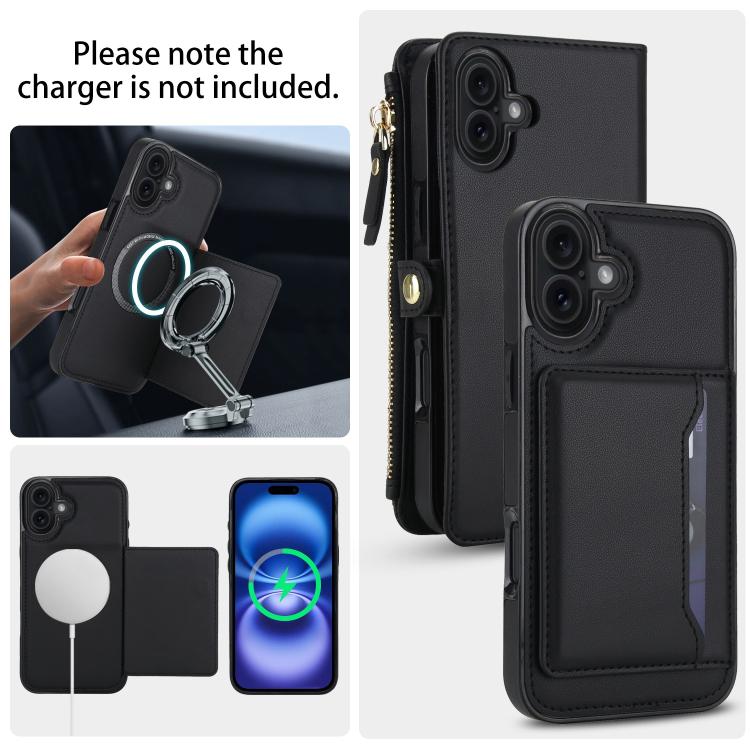 For iPhone 17 Multifunctional Wallet Detachable Leather Phone Case with Lanyard