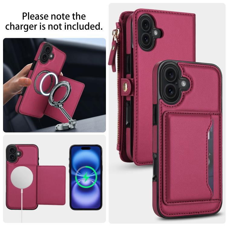 For iPhone 17 Multifunctional Wallet Detachable Leather Phone Case with Lanyard