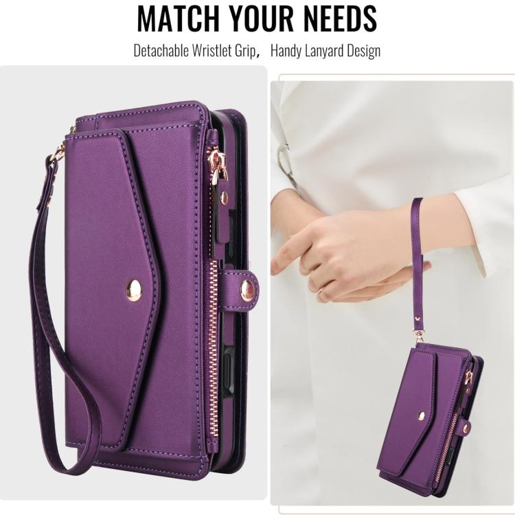 For iPhone 17 Multifunctional Wallet Detachable Leather Phone Case with Lanyard