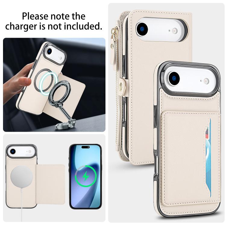 For iPhone Air Multifunctional Wallet Detachable Leather Phone Case with Lanyard