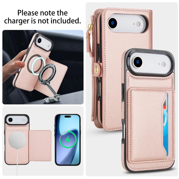 For iPhone Air Multifunctional Wallet Detachable Leather Phone Case with Lanyard