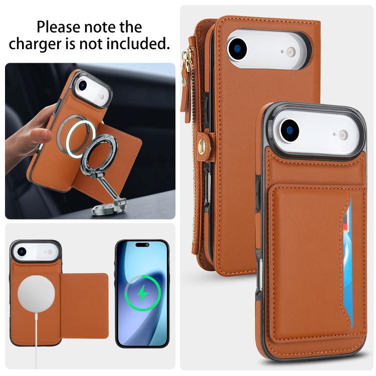 For iPhone Air Multifunctional Wallet Detachable Leather Phone Case with Lanyard