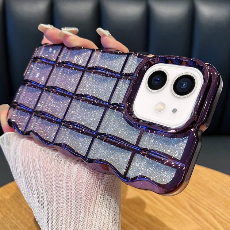 For iPhone 11 Wavy Texture Gradient Glitter Paper TPU Phone Case