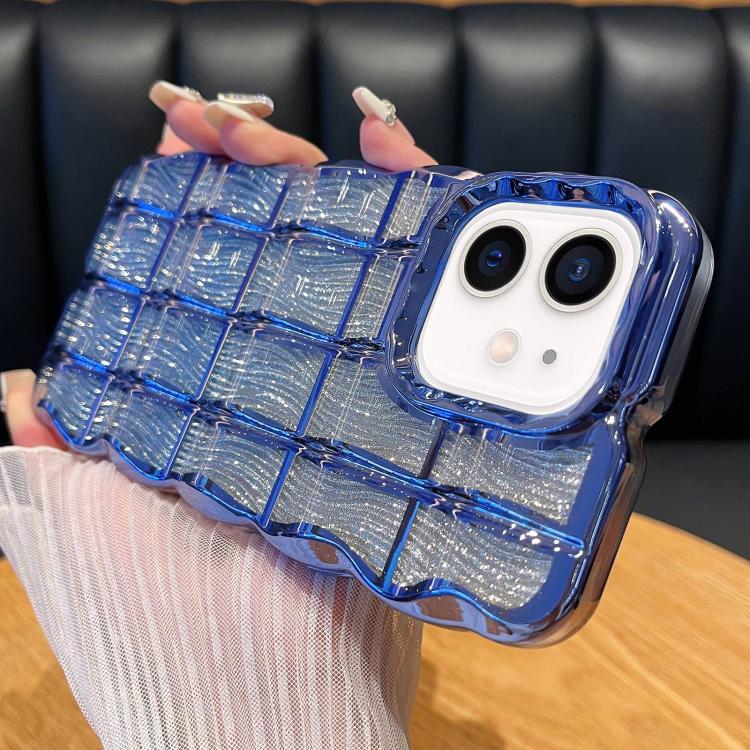 For iPhone 12 Wavy Texture Water Ripples Glitter Paper TPU Phone Case