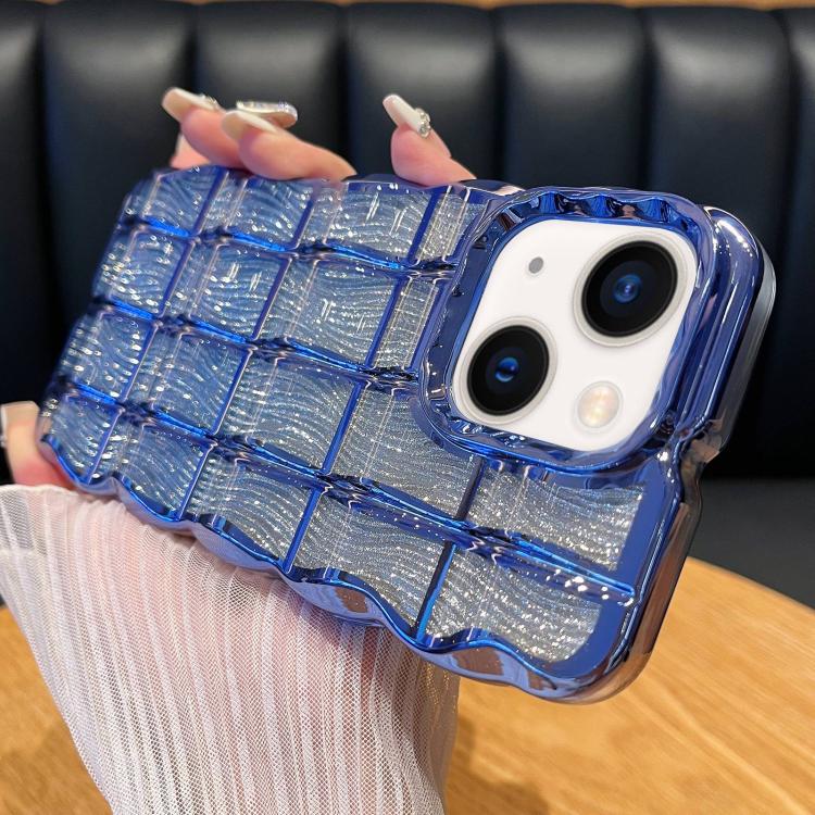 For iPhone 13 Wavy Texture Water Ripples Glitter Paper TPU Phone Case