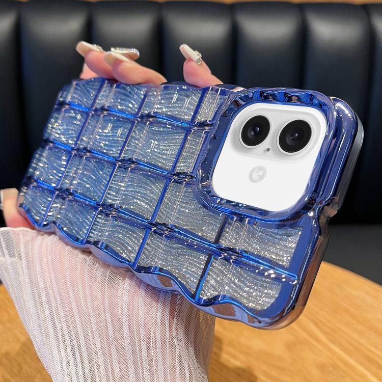 For iPhone 16 Wavy Texture Water Ripples Glitter Paper TPU Phone Case
