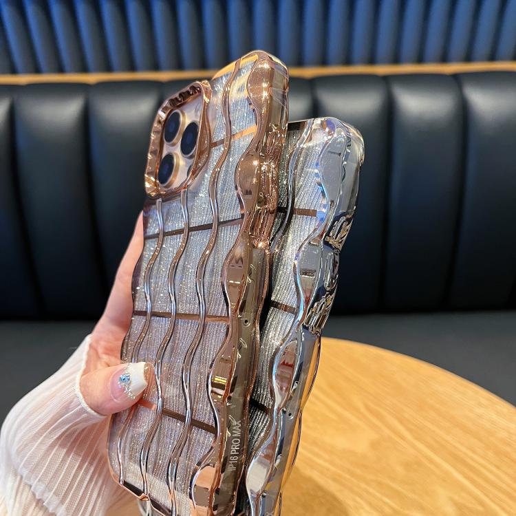 For iPhone 11 Wavy Texture Water Ripples Glitter Paper TPU Phone Case