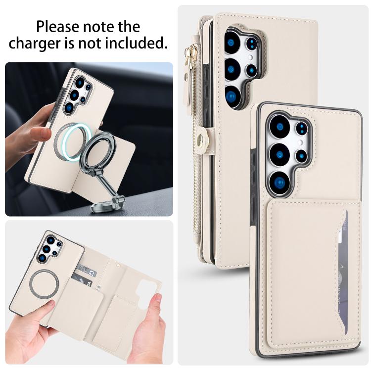 For Samsung Galaxy S25 Ultra 5G Multifunctional Wallet Detachable Leather Phone Case with Lanyard