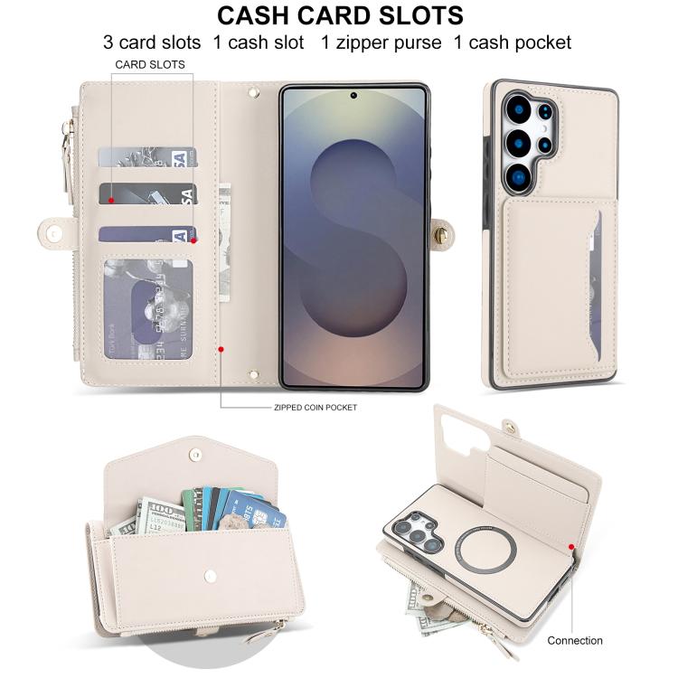 For Samsung Galaxy S25 Ultra 5G Multifunctional Wallet Detachable Leather Phone Case with Lanyard