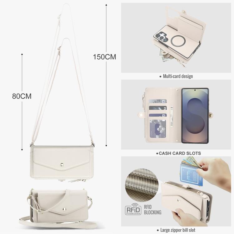 For Samsung Galaxy S25 Ultra 5G Multifunctional Wallet Detachable Leather Phone Case with Lanyard