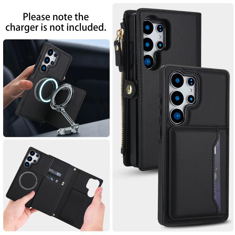 For Samsung Galaxy S25 Ultra 5G Multifunctional Wallet Detachable Leather Phone Case with Lanyard