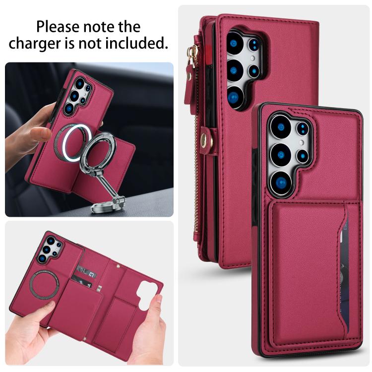 For Samsung Galaxy S25 Ultra 5G Multifunctional Wallet Detachable Leather Phone Case with Lanyard