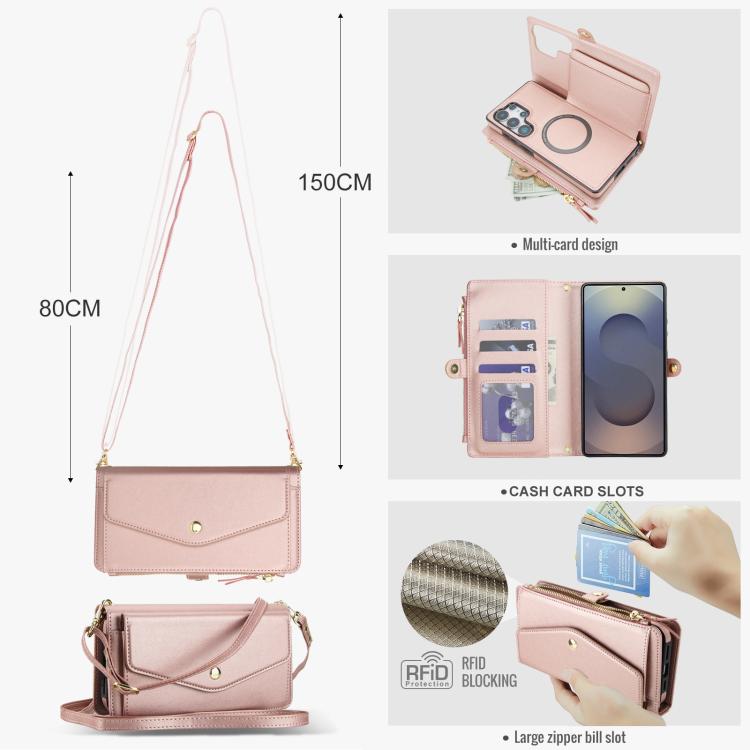 For Samsung Galaxy S25 Ultra 5G Multifunctional Wallet Detachable Leather Phone Case with Lanyard